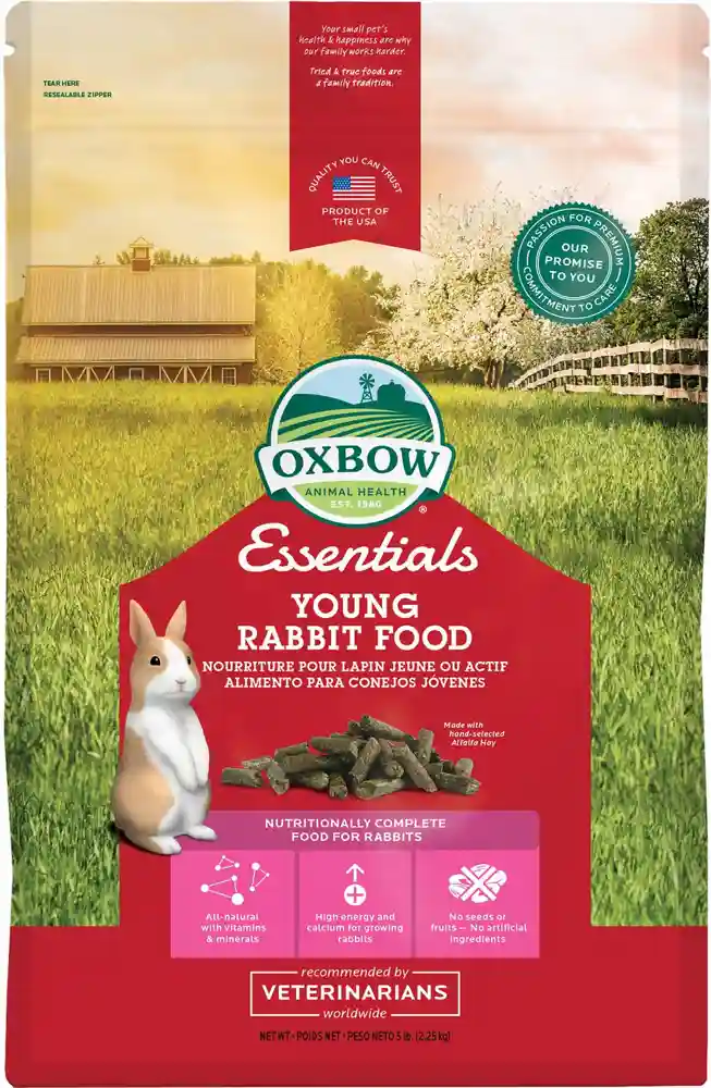 Oxbow Small Animal Fortified Food & Hay Essentials Young Rbt - 5-lb