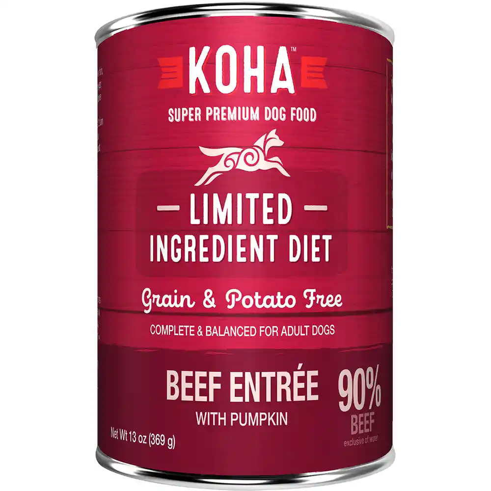Koha Wet Dog Food 90% LID Bf Entree - 13-oz