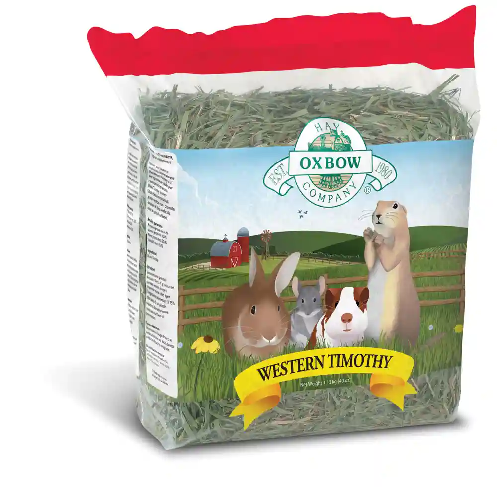 Oxbow Small Animal Fortified Food & Hay Western Timothy Hay - 40-oz