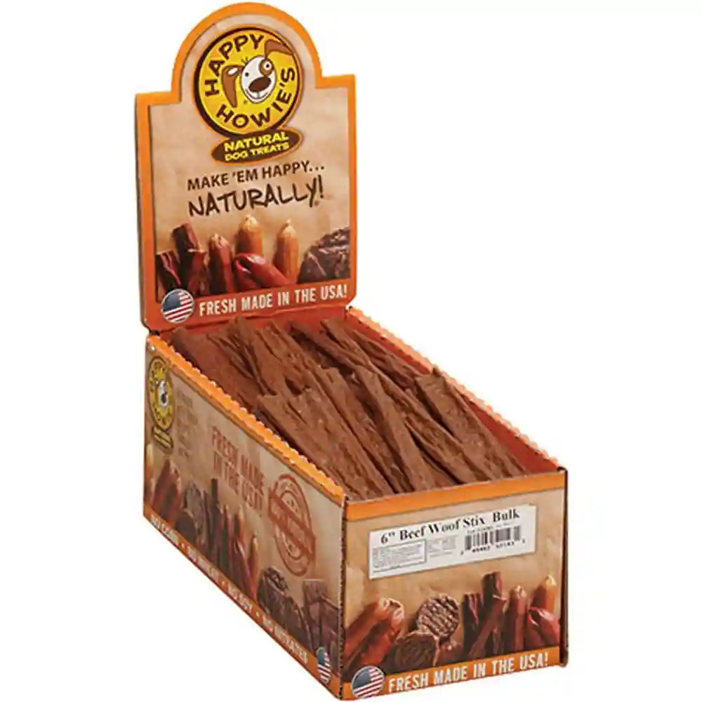 Happy Howie's Bulk Dog Treats Bf Woof Stix - 6"