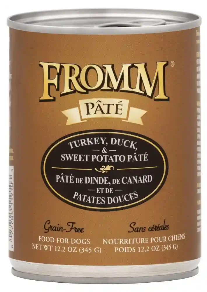 Fromm Pate Wet Dog Food GF Trky, Duck & Swt Pot - 12.2-oz