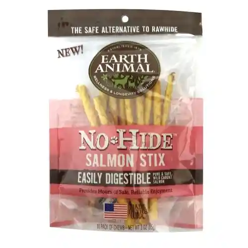 Earth Animal No-Hide Dog Chews Slmn - Stix (10 Pack)