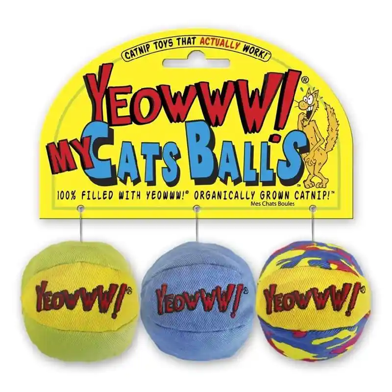 Yeowww! Catnip & Toys Balls (3-Pack)