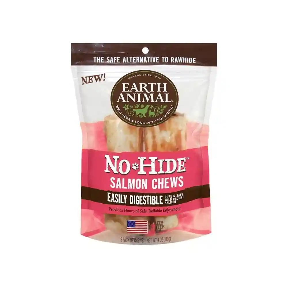 Earth Animal No-Hide Dog Chews Slmn - 4" (Small - 2pk)