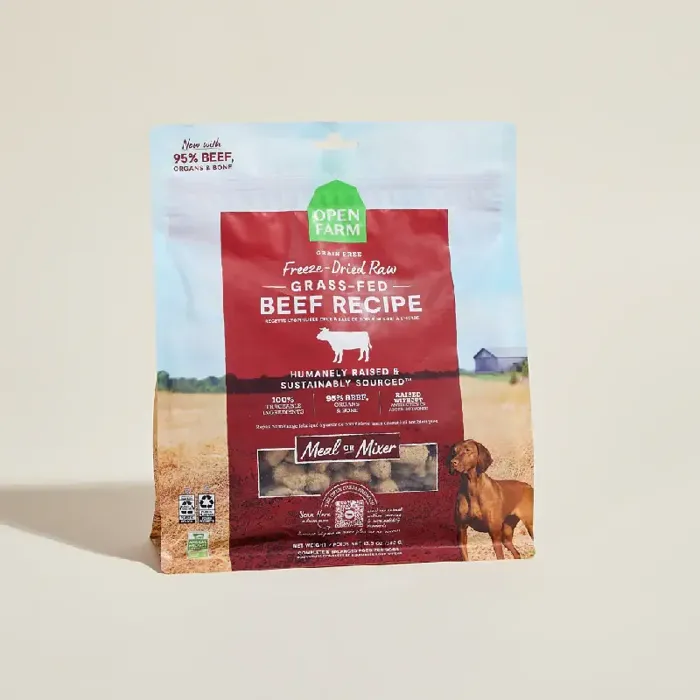 Open Farm Dog Freeze Dried Raw Grass Fed Beef Morsels 22 Oz