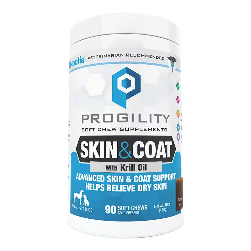 Nootie Progility Dog Supplements Skin & Coat W/ Krill - 90-ct