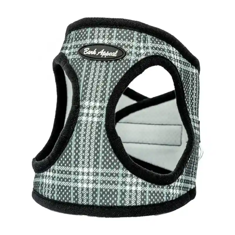 Bark Appeal Mesh Step-in Harness - Black Plaid Md