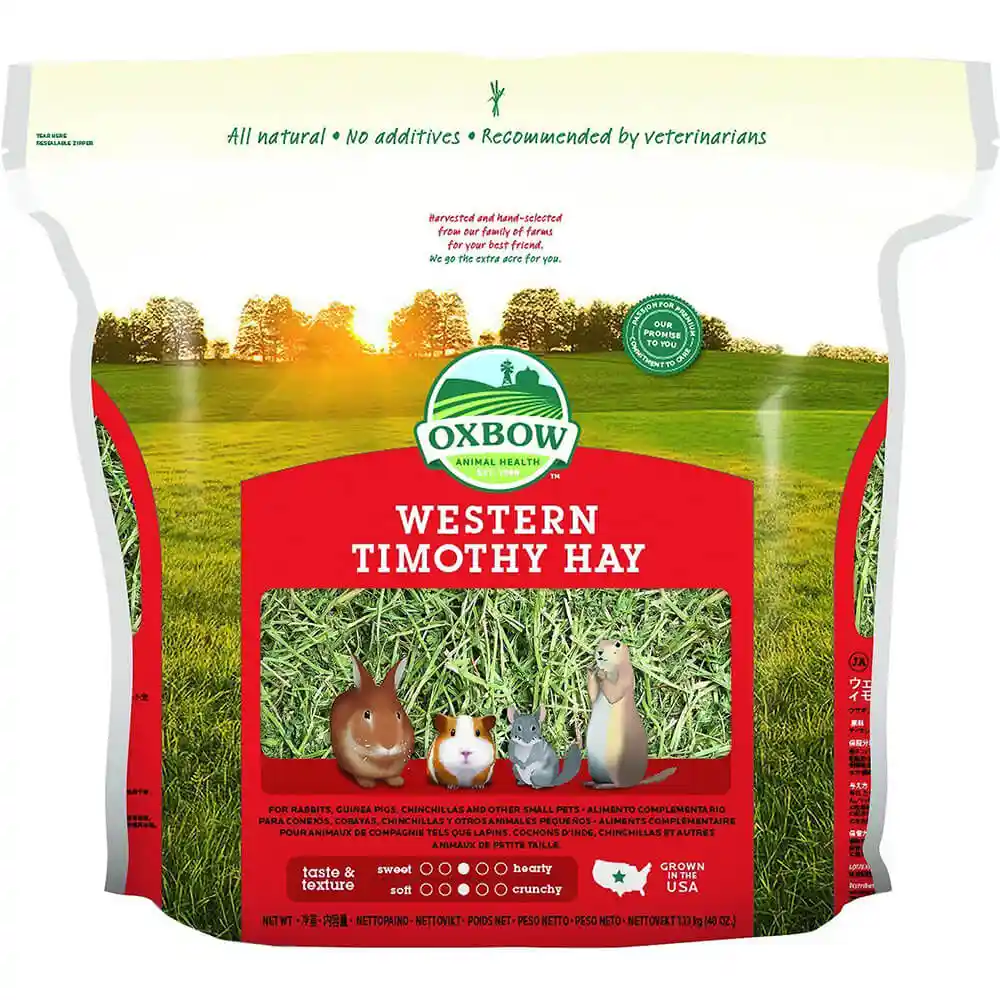 Oxbow Small Animal Fortified Food & Hay Western Timothy Hay - 40-oz