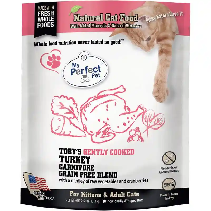 My Perfect Pet Lightly Cooked Cat Food Toby's Trky - 2.5-lb