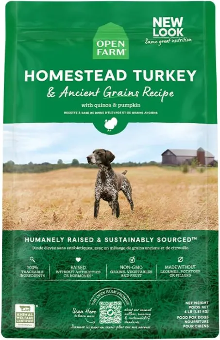 Open Farm Dog Dry Homestead Turkey Ancient Grain 4#