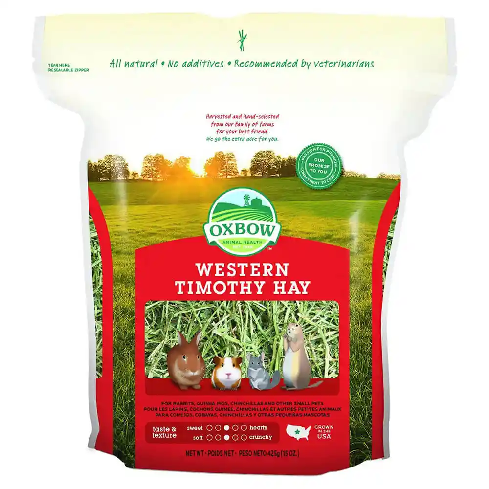 Oxbow Small Animal Fortified Food & Hay Western Timothy Hay - 15-oz