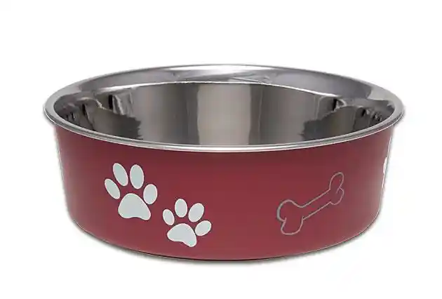 Loving Pets Bowls Bella Bowl - Merlot Red - Medium