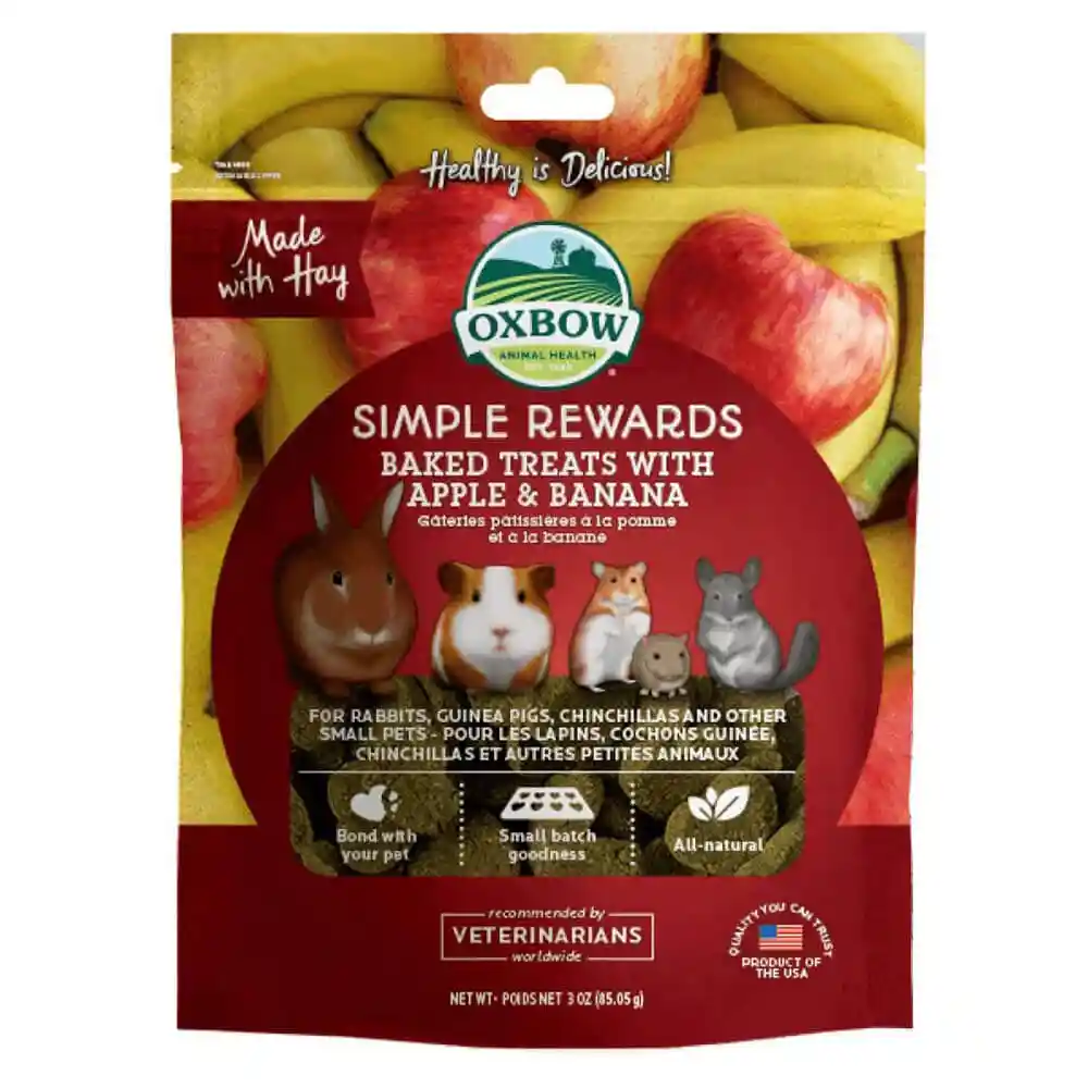 Oxbow Small Animal Treats, Toys & Supplements Simple Rewards - Apple/Banana - 3-oz