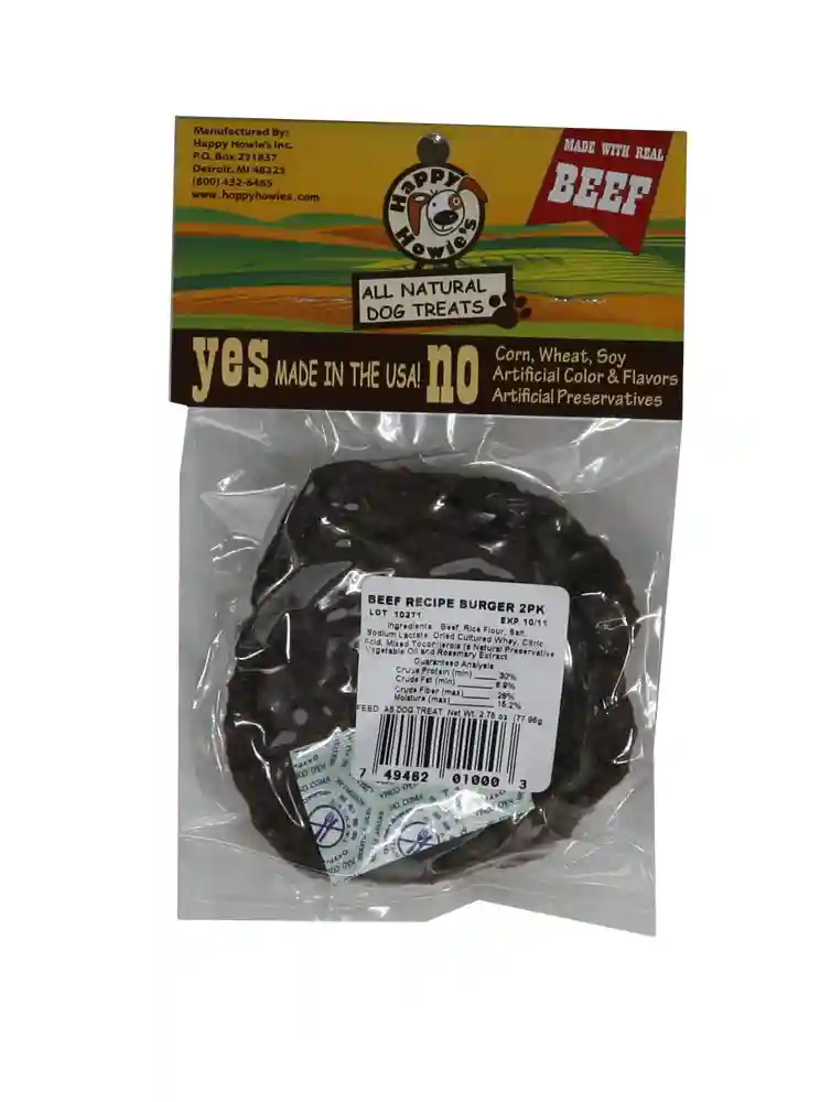 Happy Howie's Bulk Dog Treats Bf Burger - 4"