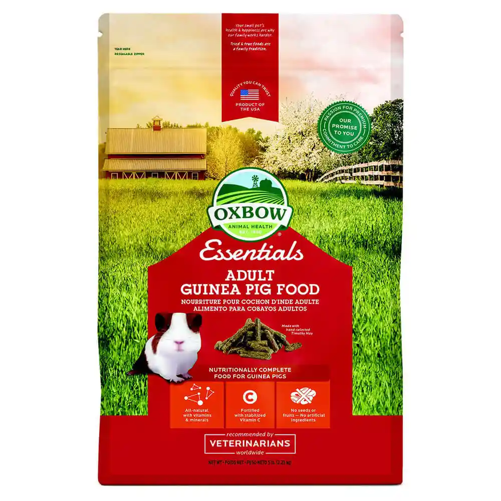 Oxbow Small Animal Fortified Food & Hay Essentials Adult Guinea- 5-lb