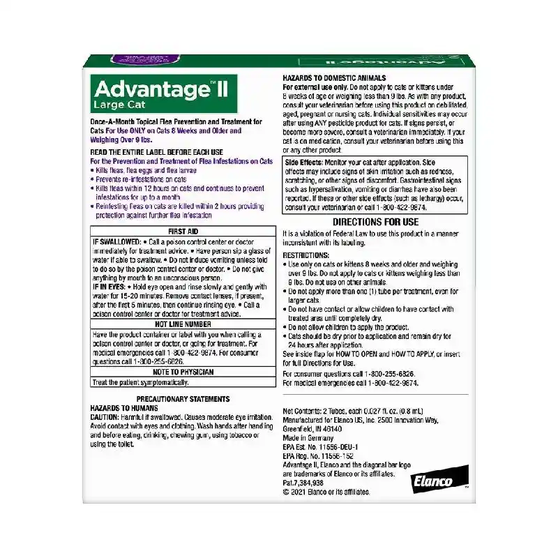 Advantage Cat - F&T Medication Large (Over 9#) - 2-Pack