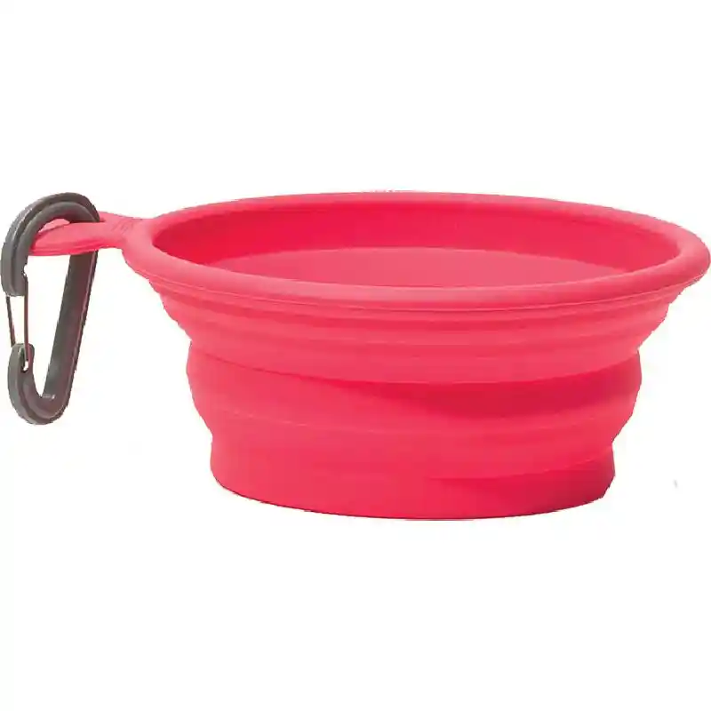 Messy Mutts Collapsible Travel Water Bowl Medium - Red