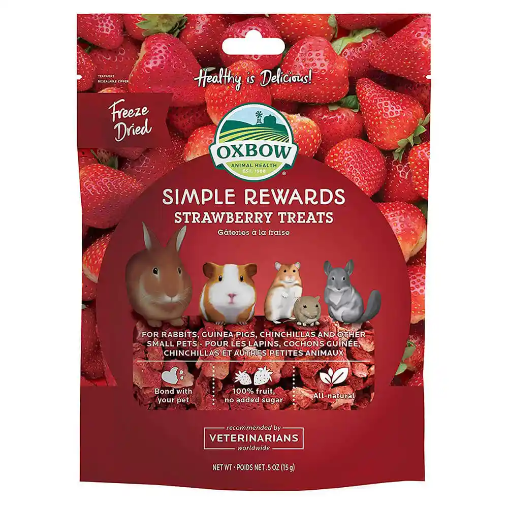 Oxbow Small Animal Treats, Toys & Supplements Simple Rewards Treat - Strawberry - 5-oz