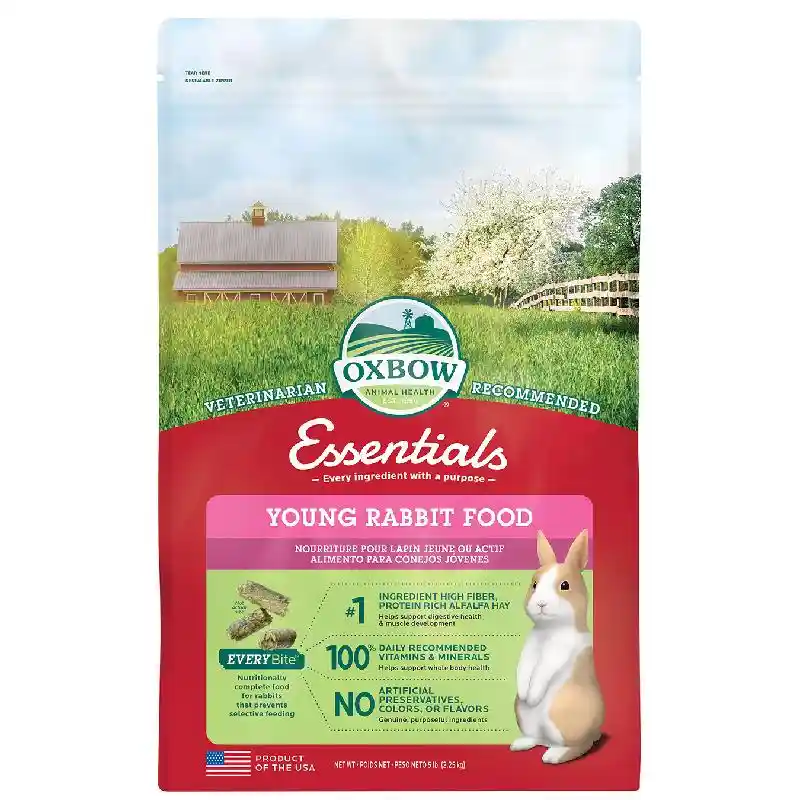 Oxbow Small Animal Fortified Food & Hay Essentials Young Rbt - 5-lb