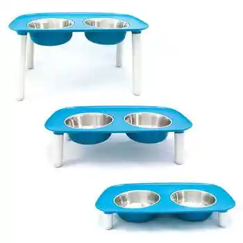 Messy Mutts Elevated Food Bowl Elevated Feeder - Blue