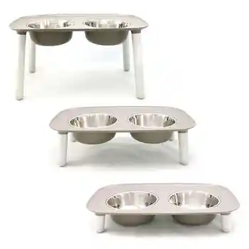 Messy Mutts Elevated Food Bowl Elevated Feeder - Grey
