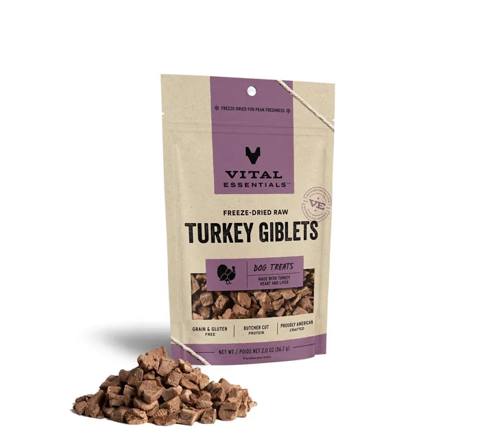 Vital Essentials FD Dog Treats- Turkey Giblets 2oz