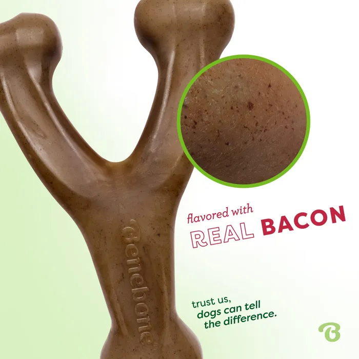 Benebone Wishbone Bacon Large bacon flavor close-up