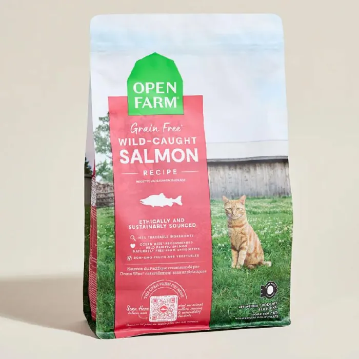 Open Farm Grain Free Wild Caught Salmon Recipe Dry Cat Food 4-lb