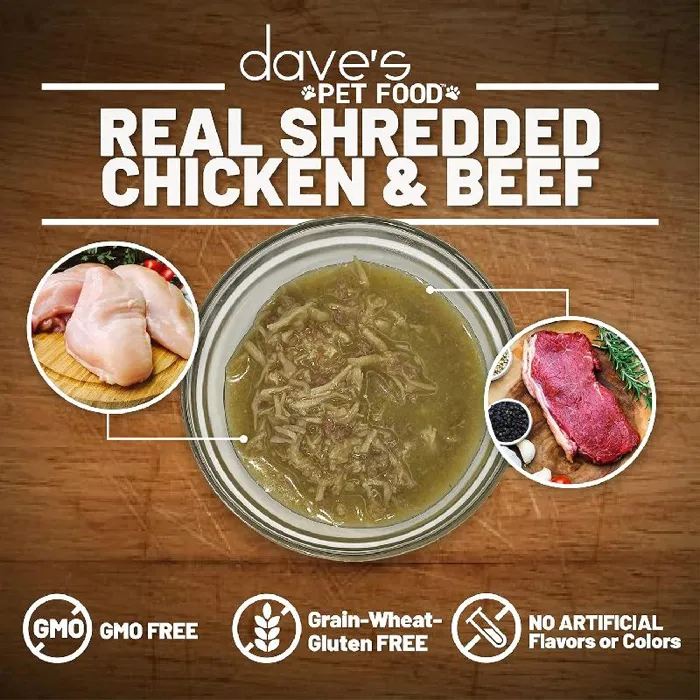 Dave's Cat Gf Shredded Chicken & Beef 2.8 Oz