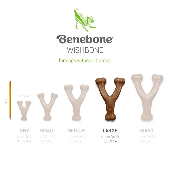 Benebone Wishbone Bacon Large size comparison guide