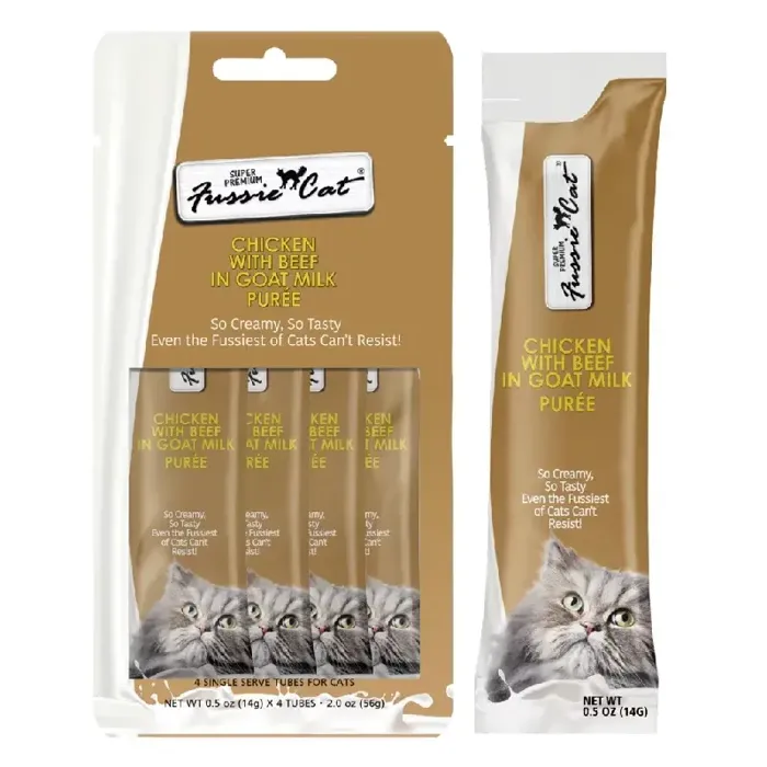 Fussie Cat Chicken Beef GM Puree 4-pk