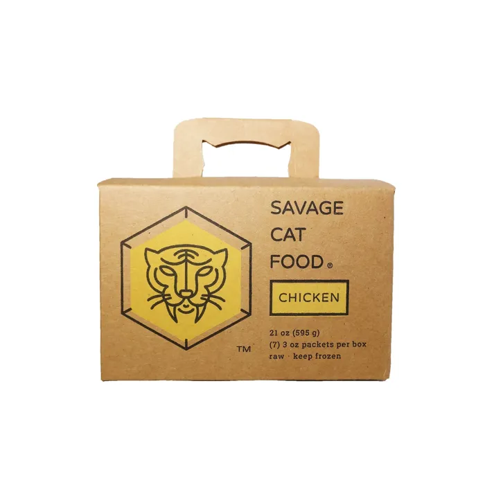 Savage Cat Small Chicken Box 21 oz front view