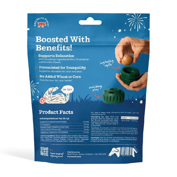 Woof Dog Treat Bbq Calming Pops Small 6 Oz