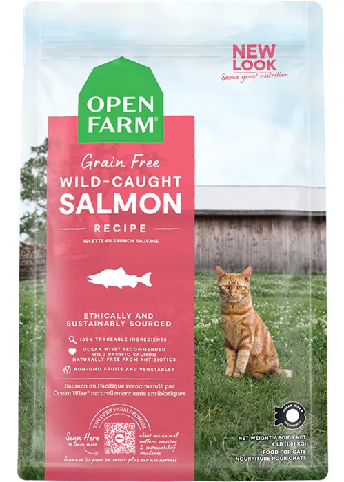 Open Farm Grain Free Wild Caught Salmon Recipe Dry Cat Food 4-lb