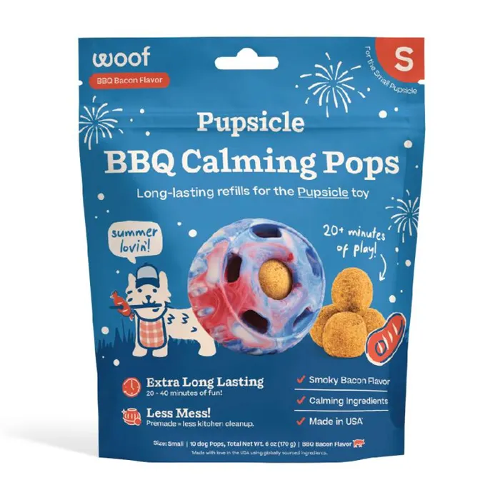 Woof Dog Treat Bbq Calming Pops Small 6 Oz
